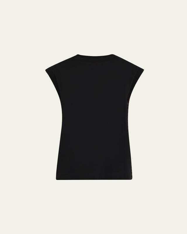 Leopard Pleated Back Muscle Tee